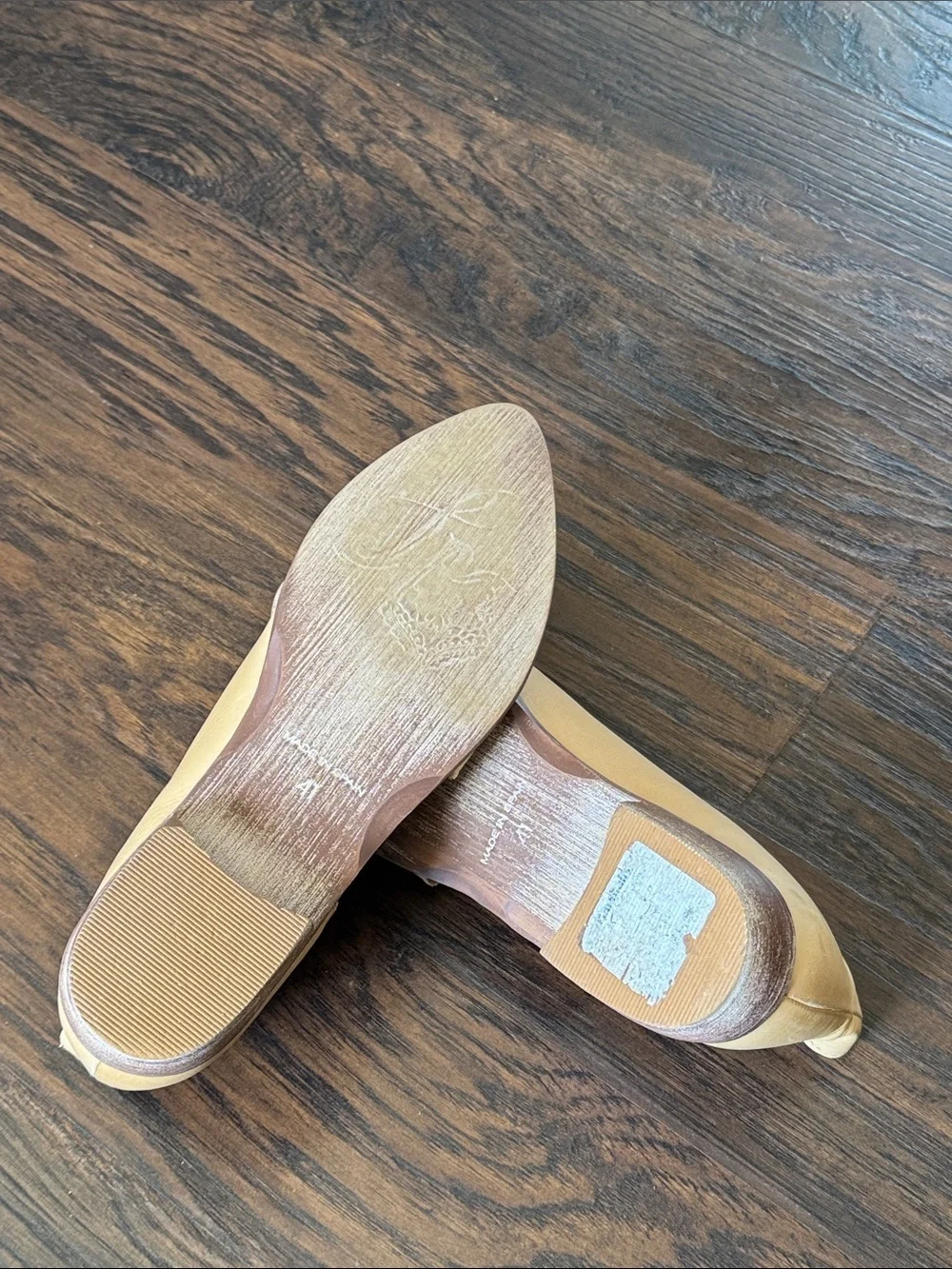 Free People Tan Leather Pointed Slip-On Flats